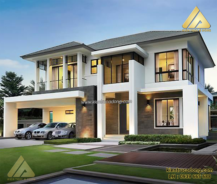 Mẫu biệt thự thiết kế 2 tầng hiện đại AD 15039
